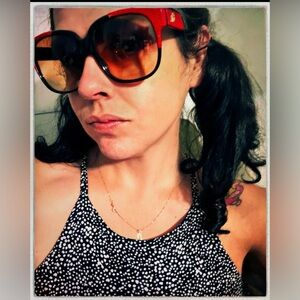 Emmanuelle Khanh Paris Sunglasses in Black w/ Red Snakeskin, Model 8080 16